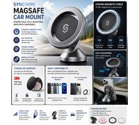 SYNCWIRE MagSafe Car Mount - Flexible Rotation Magnetic 11.8 cm, Space Gray