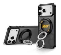 SYNCWIRE Phone Ring Holder Grip for MagSafe, 360° Rotation Magnetic Cell Phone Grip Stand Two-Sided Magnetic Compatible with iPhone 16 15 14 13 12 Pro Max fits MagSafe Accessories - Black