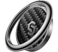 SYNCWIRE Phone Ring Holder, 360° Adjustable Finger Grip, Carbon Fiber Black