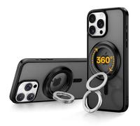 SYNCWIRE Phone Ring Holder Grip for MagSafe, 360° Rotation Magnetic Cell Phone Grip Stand Two-Sided Magnetic Compatible with iPhone 16 15 14 13 12 Pro Max fits MagSafe Accessories - Black