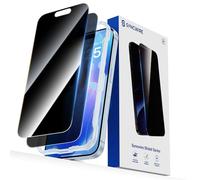 SYNCWIRE Privacy Screen Protector for iPhone 15 6.1''[2-Pack], True 28° Anti Spy Tempered Glass Saver Black [Easy Installation Frame] [9H Hardness] [Bubble Free] [Sensitive Touch]