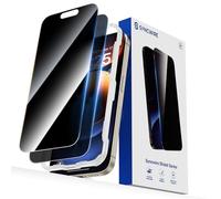 SYNCWIRE Privacy Screen Protector for iPhone 15 Pro 6.1''[2-Pack], True 28° Anti Spy Tempered Glass Saver Black [Easy Installation Frame] [9H Hardness] [Bubble Free] [Sensitive Touch]