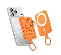 Syncwire Silicone Magnetic Ring Phone Mount Strong Suction Cup for MagSafe Case, Hands-Free Cell Phone Ring Holders for iPhone/Android, for Selfies/Videos/TikTok Influencer, Orange