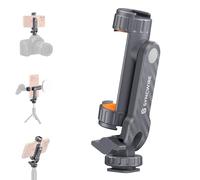 SYNCWIRE Tripod Phone Mount, Universal Smartphone Mount Adapter with 2 Cold Shoe and 1/4" Screw, 360° Rotates and 180° Tilts Adjustable Cell Phone Clamp Holder for Enhancing Mobile Photography Setup