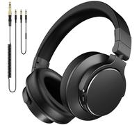 syndesmos Over-Ear Studio Headphones, Closed-Back Bluetooth DJ Headphones with Mic, Studio Monitor & Mixing, Stereo Surround, 50mm Driver, 3.5mm Wired Audio Jack for Guitar AMP, Computer Laptop PC