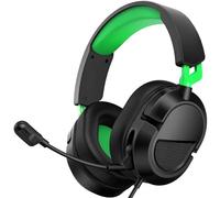 syndesmos Wired Gaming Headset for PS5 PS4 PC Xbox S/X Series Switch, Surround Stereo Sound Gaming Headphones with Noise Cancelling Mic, 3.5mm Over Ear Headphones with 40 mm Drivers, Black/Green