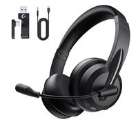 syndesmos Wireless Headset with Microphone, Adjustable Headband PC Headset, Multipoint Connect, bluetooth headphones V5.3 for Phone, Tablet, Call Center, Office, Meeting, Class, Business