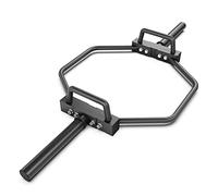 Synergee 20kg and 25kg Chrome or Black Olympic Hex Barbell Trap Bar with Rotating, Flat or Raised Handles for Squats, Deadlifts, Shrugs.