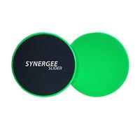 Synergee Electric Lime Green Core Sliders. Dual Sided Use on Carpet or Hardwood Floors. Abdominal Exercise Equipment