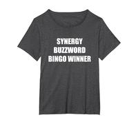 Synergy Buzzword Bingo Winner T-Shirt, Women's Plus, Dark Heather Grey, 2X