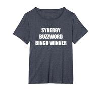 Synergy Buzzword Bingo Winner T-Shirt, Women's Plus, Heather Blue, 2X
