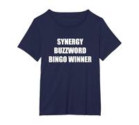 Synergy Buzzword Bingo Winner T-Shirt, Women's Plus, Navy, 2X