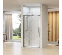 Synergy Designer Single Sliding Door Chrome Shower Door 800 X 1500mm, Tray & Waste Set Slider