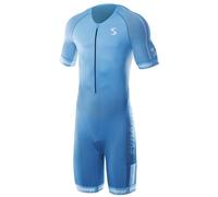 Synergy Triathlon Tri Suit - Men's Elite Short Sleeve Trisuit Cycling Skinsuit (Teal/Jade, Large)