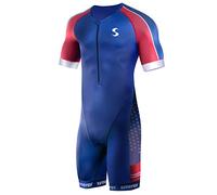 Synergy Triathlon Tri Suit - Men's Elite Short Sleeve Trisuit Cycling Skinsuit (USA, X-Large)