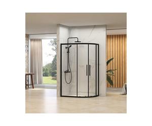 Synergy Vodas 6 Black 2 Door offset Quadrant Enclosure Please Select Size: 1200x800mm