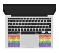 SYNERLOGIC (1 Set) Mac OS (M/Intel) + Word/Excel (for Mac) Quick Reference Keyboard Shortcut Stickers - for MacBook Air/Pro/iMac/Mac/Mini (Rainbow, 1 Set)
