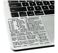SYNERLOGIC (10 pcs) Mac OS (Ventura/Monterey/Big Sur/Catalina/Mojave) Keyboard Shortcuts, M1/M2/Intel No-Residue Clear Vinyl Sticker, Compatible with 13-16-inch MacBook Air and Pro (Pack of 10)