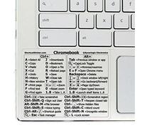 SYNERLOGIC (10pcs) Chrome OS Reference Keyboard Shortcut Sticker - No-residue Vinyl - Size 76 x 61mm for any brand Chromebook Laptop running Chrome OS (Clear, Pack of 10)