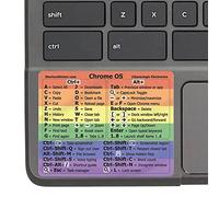 SYNERLOGIC (10pcs) Chrome OS Reference Keyboard Shortcut Sticker - No-Residue Vinyl - Size 76 x 61mm for Any Brand Chromebook Laptop Running Chrome OS (Rainbow, Pack of 10)