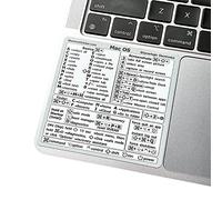 SYNERLOGIC (2 pcs) Mac OS Keyboard Shortcut No-Residue Vinyl Sticker, Compatible with 13"-16" MacBook Air/Pro iMac Mac Mini (White, Pack of 2)