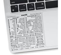 SYNERLOGIC (2 pcs) Mac OS (Ventura/Monterey/Big Sur/Catalina/Mojave) Keyboard Shortcuts, M1/M2/Intel No-Residue Clear Vinyl Sticker, Compatible with 13-16-inch MacBook Air and Pro (Pack of 2)