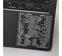 SYNERLOGIC (2 pcs) Word/Excel (for Mac) Keyboard Shortcut Sticker Laminated No-Residue Transparent Vinyl (Clear/White, Pack of 2)