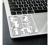 SYNERLOGIC (2 pcs) Word/Excel (for Mac) Reference Guide Keyboard Shortcut Sticker Laminated Vinyl No-Residue Adhesive (White, Pack of 2)