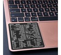 SYNERLOGIC (2 pcs) Word/Excel (for Mac) Reference Guide Keyboard Shortcut Sticker, Laminated Vinyl, No-Residue Adhesive (Black, Pack of 2)