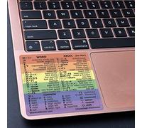 SYNERLOGIC (2 pcs) Word/Excel (for Mac) Reference Guide Keyboard Shortcut Sticker, Laminated Vinyl, No-Residue Adhesive (Rainbow, Pack of 2)