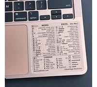 SYNERLOGIC (2 pcs) Word/Excel (for Mac) Reference Guide Keyboard Shortcut Sticker, No-Residue Vinyl (Transparent, Pack of 2)