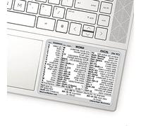 SYNERLOGIC (2 pcs) Word/Excel (for Windows PC) Reference Guide Shortcuts Sticker, Laminated, No-Residue Vinyl (White/Small, Pack of 2)