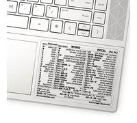 SYNERLOGIC (2 pcs) Word/Excel (for Windows PC) Reference Guide Shortcuts Sticker, Laminated, No-Residue Vinyl (Clear/Small, Pack of 2)