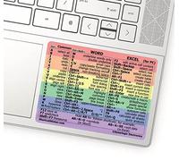 SYNERLOGIC (2 pcs) Word/Excel (for Windows PC) Reference Guide Shortcuts Sticker, Laminated, No-Residue Vinyl (Rainbow/Large, Pack of 2)