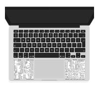 SYNERLOGIC (2 Sets) Mac OS (M/Intel) + Word/Excel Quick Reference Keyboard Shortcut Stickers - for MacBook Air/Pro/iMac/Mac/Mini (White, Pack of 2 Sets)