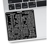 SYNERLOGIC (5 pcs) Mac OS Keyboard Shortcut Sticker - No-Residue Vinyl, Compatible with 13"-16" MacBook Air/Pro iMac Mac mini (Black, Pack of 5)