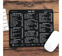 SYNERLOGIC (M1+Intel) Ultimate Mac OS Keyboard Shortcut Reference Guide v2.0 Mouse Pad - Premium Laminated Non-Slip Rubber (Black)