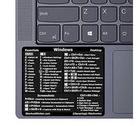 SYNERLOGIC Windows PC Reference Keyboard Shortcut Vinyl Sticker, Laminated, no-Residue Adhesive, for Any PC Laptop or Desktop LG: 3.5"x2.95" (Black, Pack of 10)