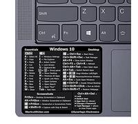 SYNERLOGIC Windows PC Reference Keyboard Shortcut Vinyl Sticker, Laminated, no-Residue Adhesive, for Any PC Laptop or Desktop LG: 3.5"x2.95" (Black, Pack of 5)