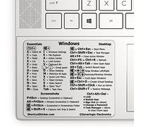 SYNERLOGIC Windows PC Reference Keyboard Shortcut Vinyl Sticker, No-Residue Adhesive, for Any PC Laptop or Desktop LG: 3.5"x2.95" (Clear, Pack of 5)