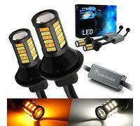 Syneticusa 1157 Error Free Canbus Dual Color Type 2 Switchback LED Turn Signal Light Bulbs No Hyper Flash All in One Built In Resistors (Turn Signal-Amber)