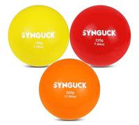 SYNGUCK 3 Pack Plyometric Weighted Balls for Baseball & Softball Training Set (4.6/7.9/17.6 oz) Improve Power, Pitching, Hitting - Perfect for Yoga, Fitness, Plyometrics - All Skill Levels