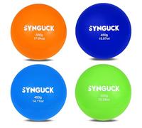 SYNGUCK 4 Pack Plyometric Weighted Balls for Baseball & Softball Training Set (11/14/16/18 oz) Improve Power, Pitching, Hitting - Perfect for Yoga, Fitness, Plyometrics - All Skill Levels
