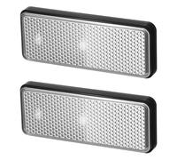 SynHHergyx Pack of 2 White Rectangle Reflector 8.8 x 3.4 cm Self-Adhesive Cat's Eye Reflector for Bicycle, Trailer, Truck, RV, Gate Stake, Fence