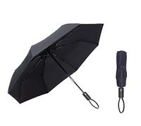 SYNHOK Compact Travel 8 ribs Folding Umbrella,Durable Rain Windproof Portable Umbrella with Strong Ribs Reinforced Canopy Ergonomic Handle Auto Open/Close -Man & Woman black folding umbrella