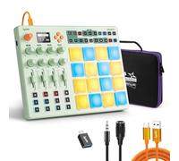 Synido Midi Pad Controller, Portable Beat Maker Machine with Drum Pads, Beginners Beating Pad Velocity Sensitive, LED Display for Music Production (Wireless MIDI)