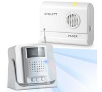 SYNLETT Bed Alarm Caregiver Pager with Wireless Motion Sensor Alarm Indoor Fall Prevention for Elderly Monitoring Seniors Dementia Patients Seniors Home Door Chime