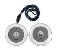 SYNLETT Wireless Call Button for Wireless Calling System Nurse Call Caregiver Pager for Elderly Seniors Residents Customers Clinic Care Facilities Restaurant 2 PCS White