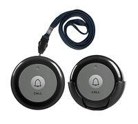 SYNLETT Wireless Call Buttons for Wireless Calling System Nurse Call System for Customer Elderly Seniors Residents Restaurant Clinic Nursing Home Care Facilities 2 PCS Black