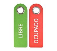 SynMe 2 Occupied Libre/OCUPADO Door Hanger Made of Poly Felt - 27 x 8.5 x 0.5 cm - With Metal Protective Ring - Door Sign - Bathroom Bedroom - Status Indicator - Versatile Germany (1)